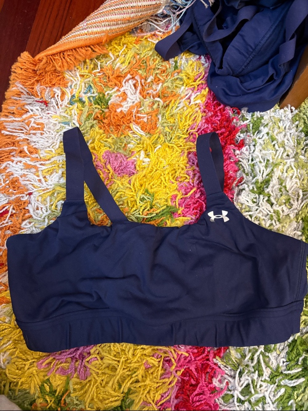 Under Armour Navy Blue Women's Sports Bra with Wide Straps